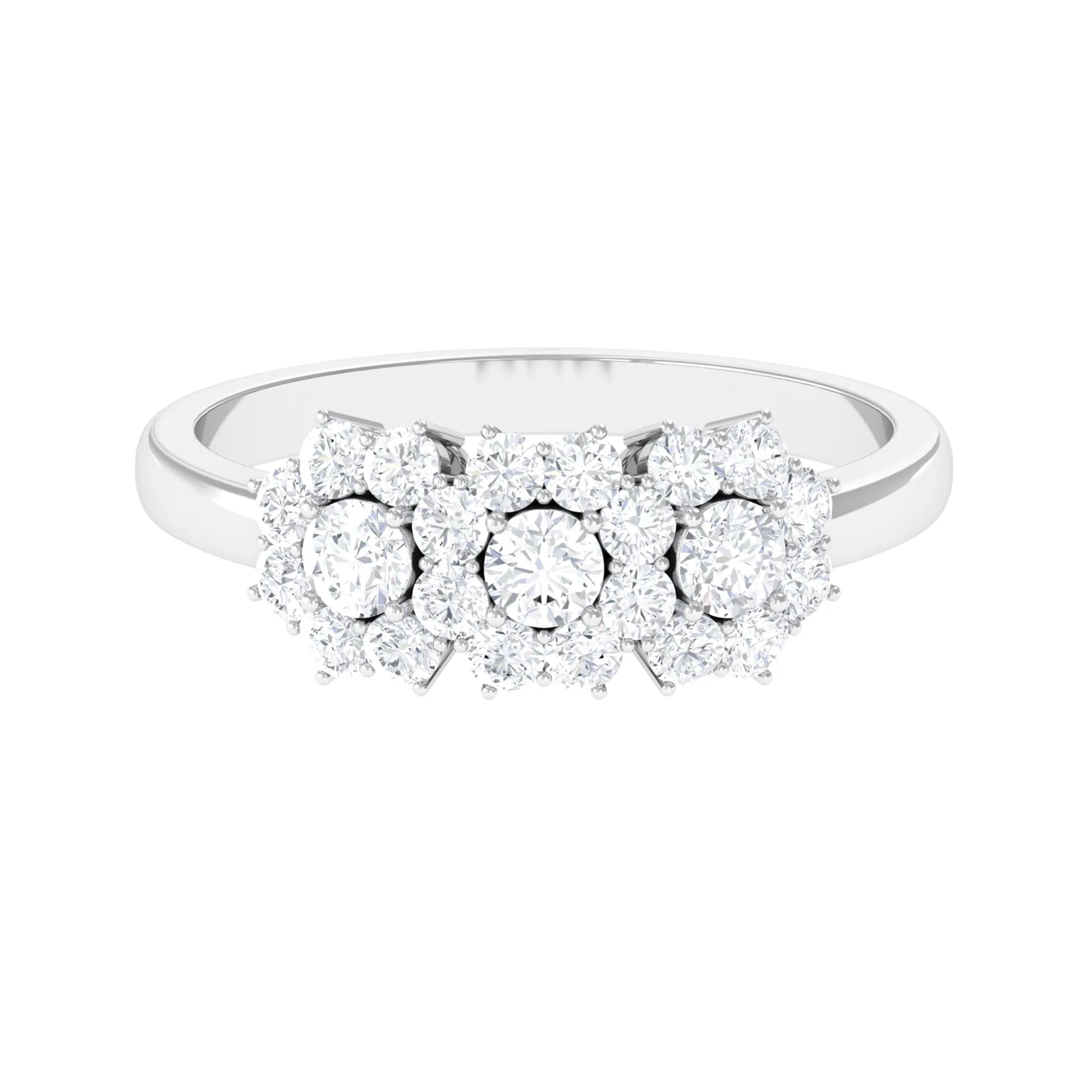 1 CT Zircon Floral Cluster Engagement Ring