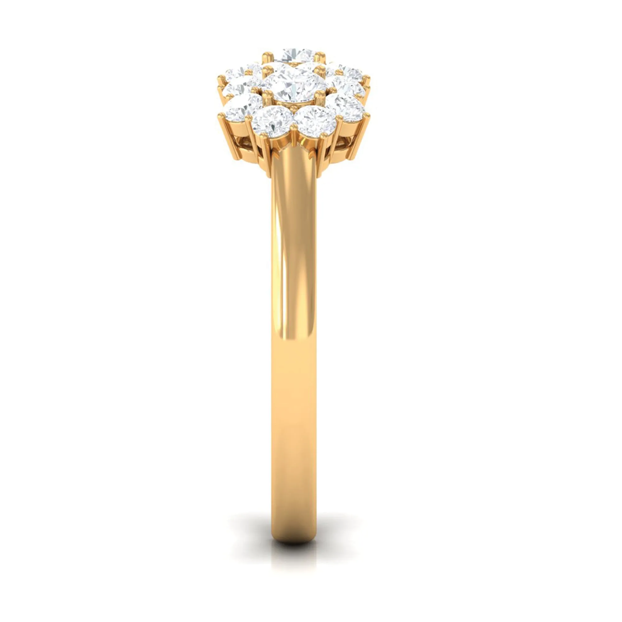 1 CT Zircon Floral Cluster Engagement Ring