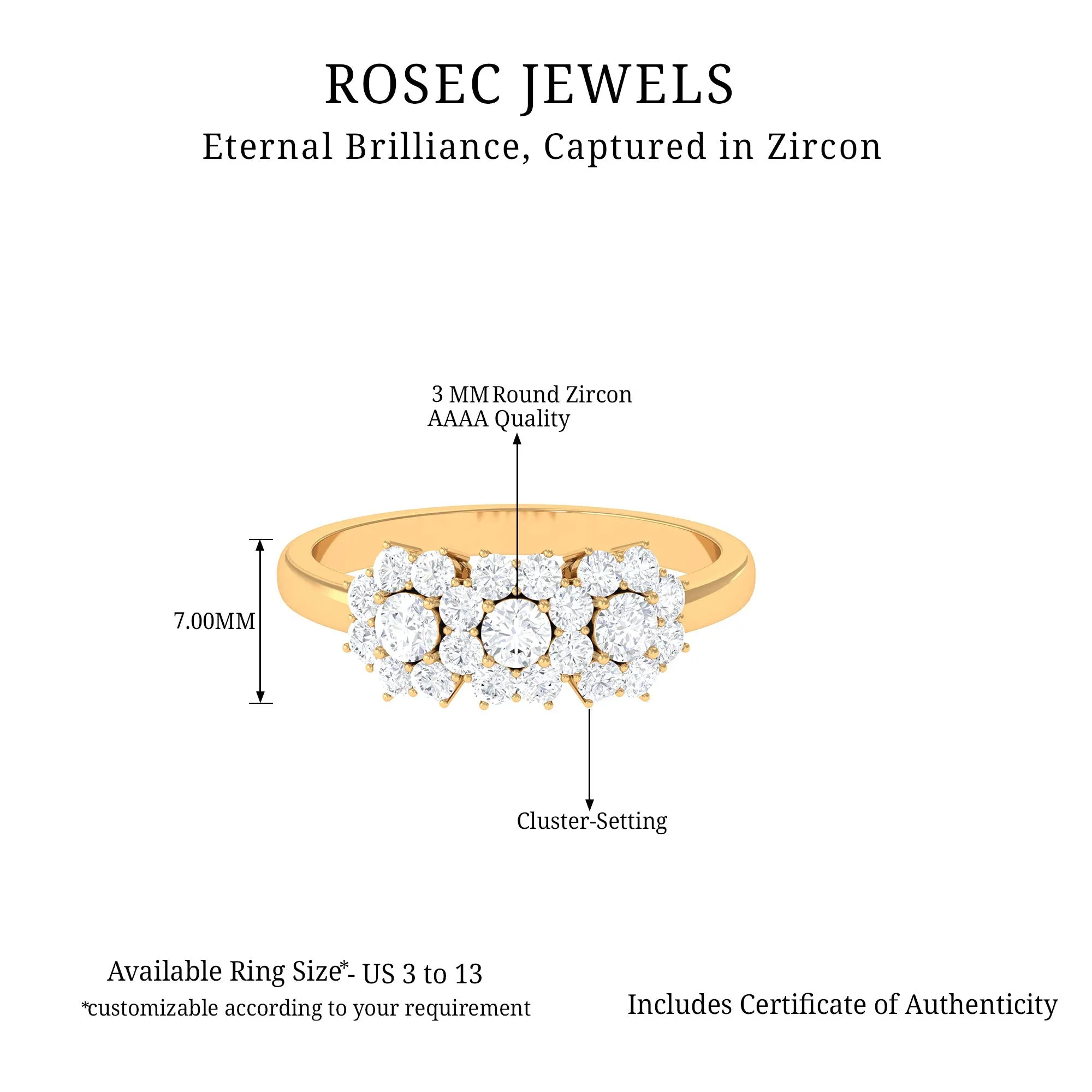 1 CT Zircon Floral Cluster Engagement Ring