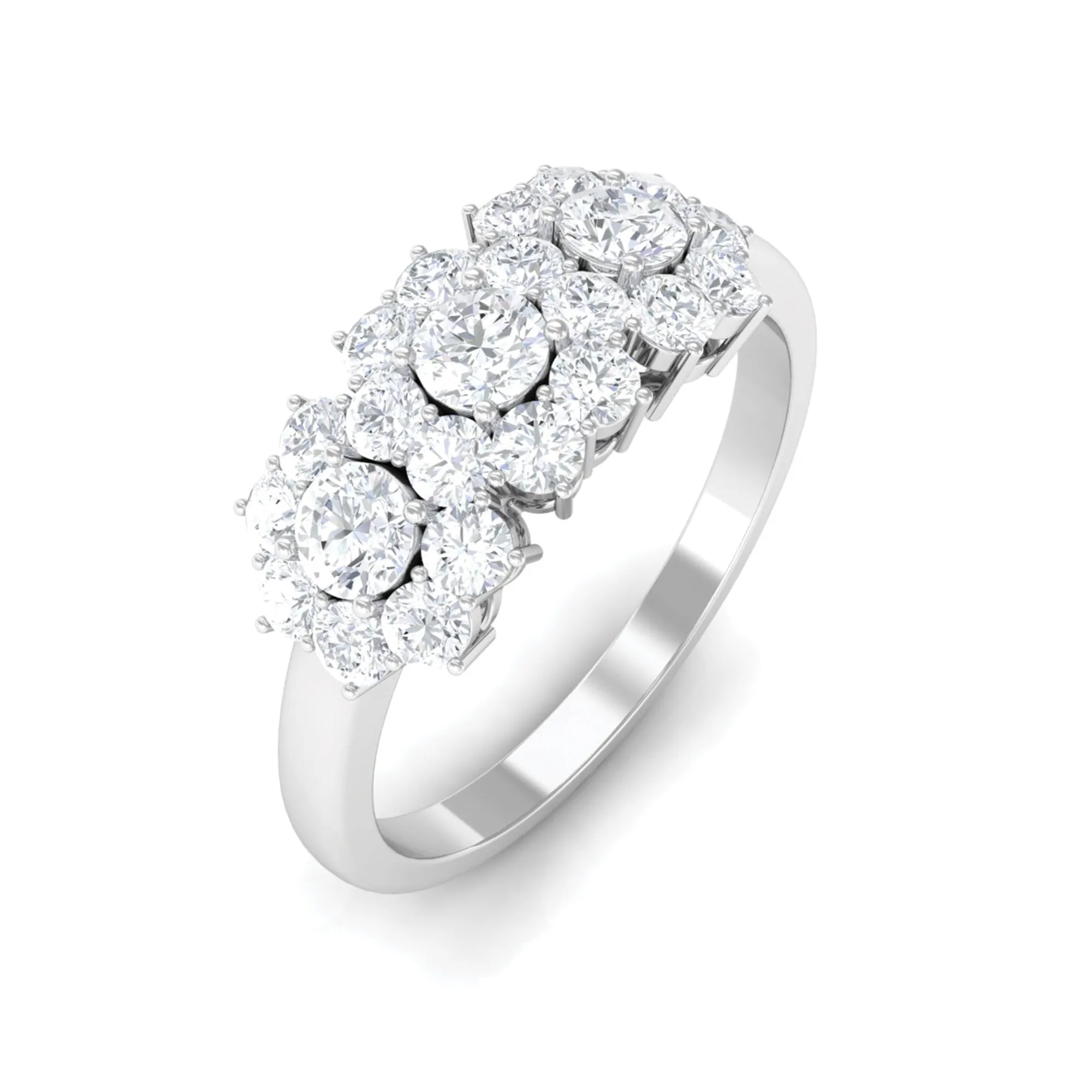 1 CT Zircon Floral Cluster Engagement Ring