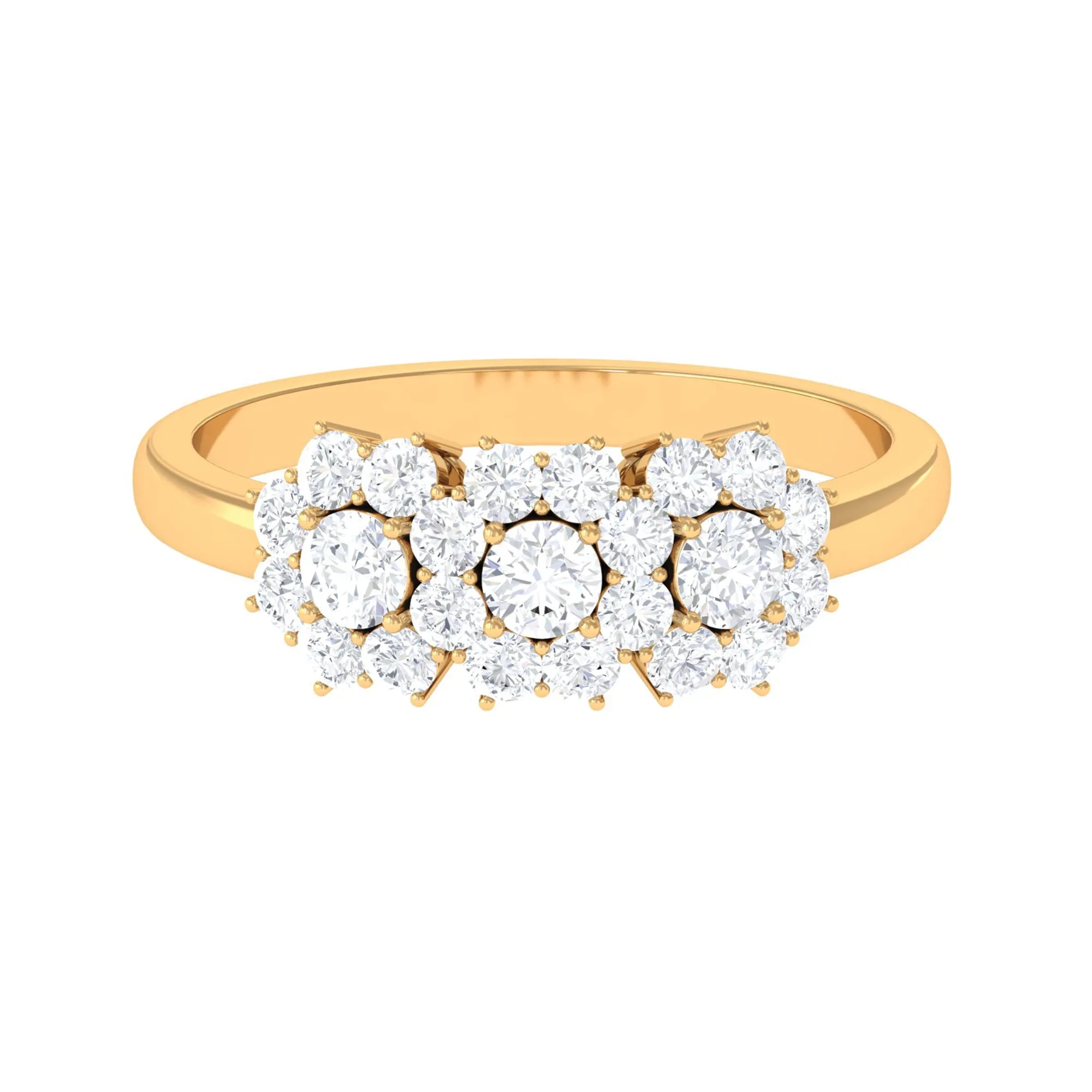 1 CT Zircon Floral Cluster Engagement Ring