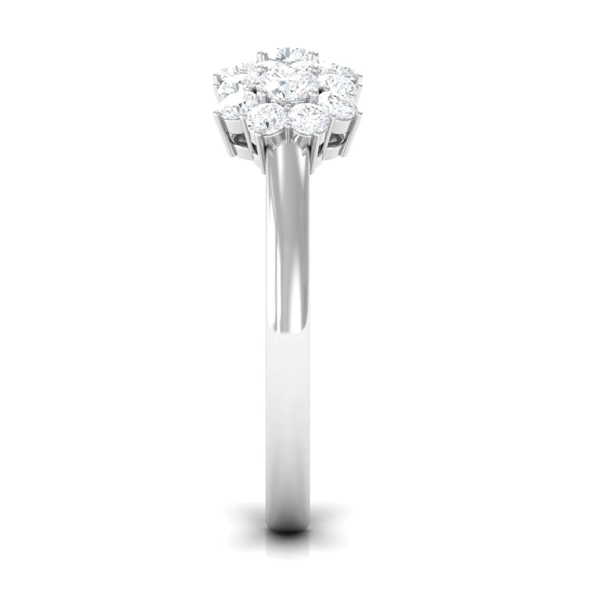 1 CT Zircon Floral Cluster Engagement Ring