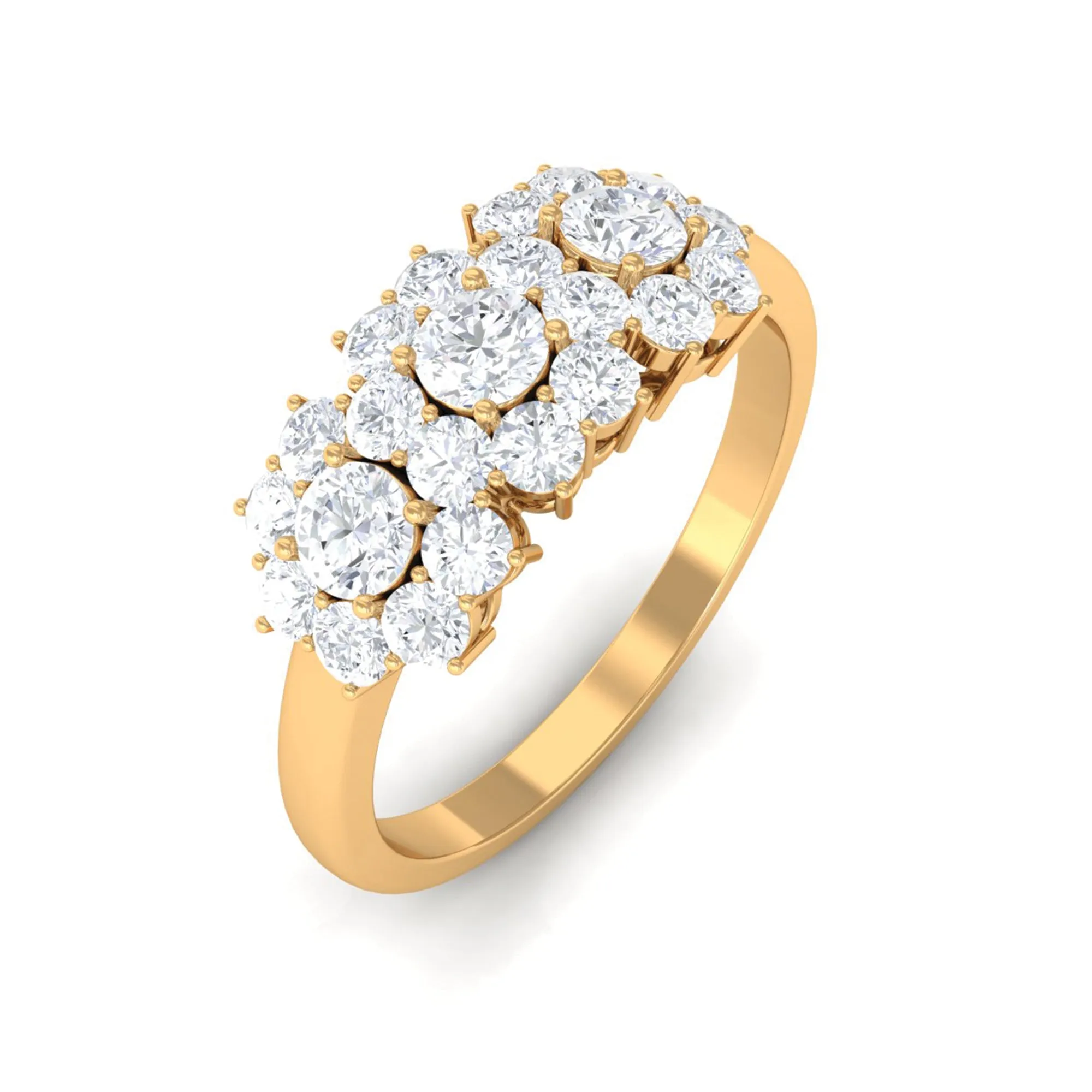 1 CT Zircon Floral Cluster Engagement Ring