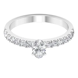 1.25 CT Zircon Solitaire Ring with Side Stones