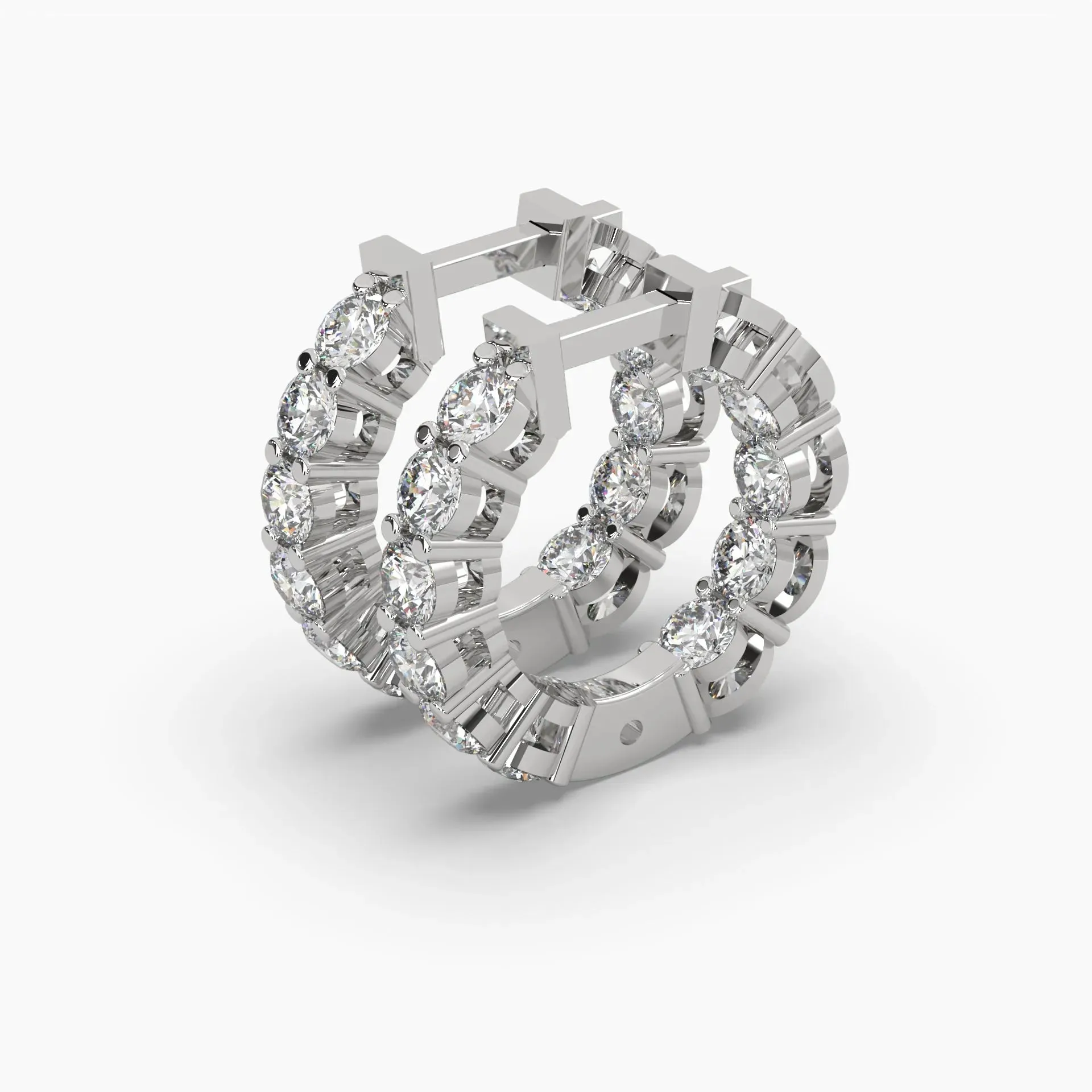 1.25ctw Round Lab Grown Diamond Pave Huggie Hoop Earrings | 14k Gold
