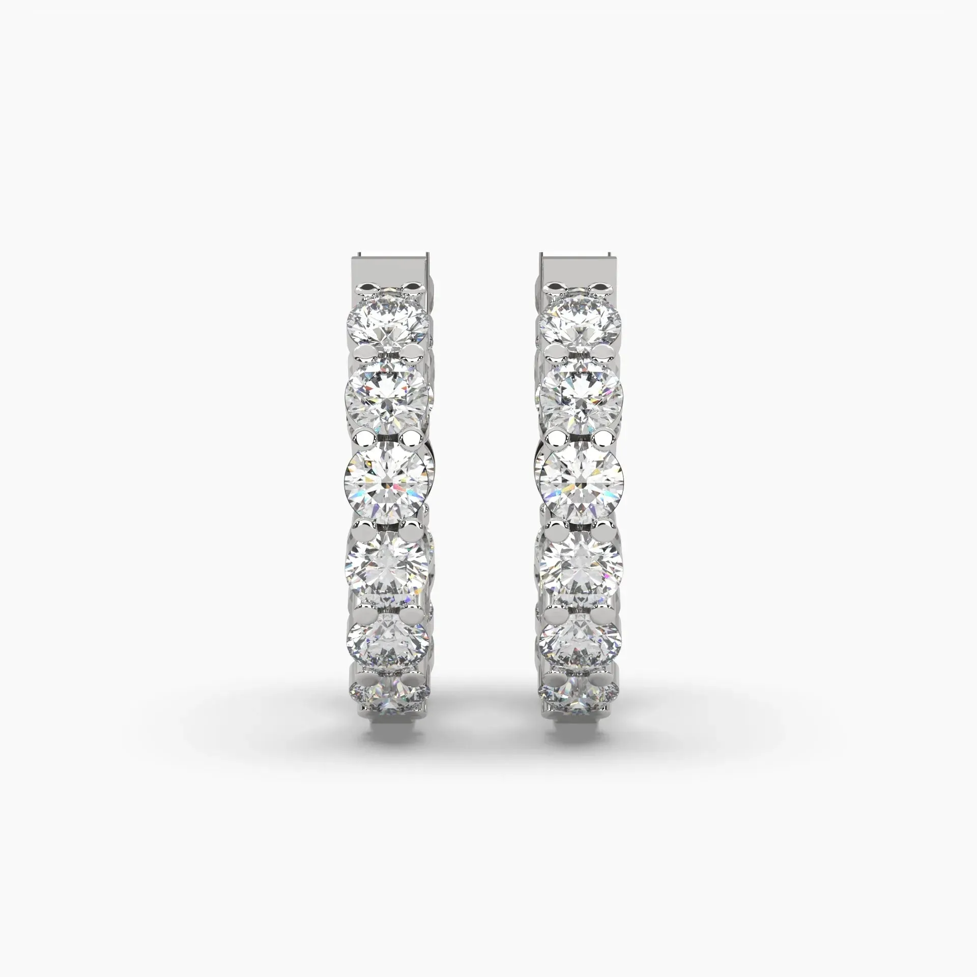 1.25ctw Round Lab Grown Diamond Pave Huggie Hoop Earrings | 14k Gold