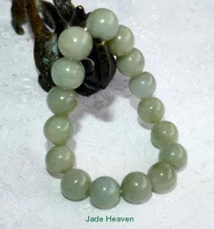 1449 5-23-20202 Burmese Jadeite 10mm Bead Elastic Bracelet (JHBeads-12)