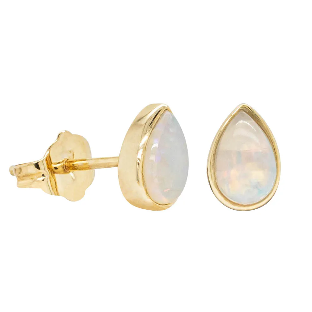 14ct Yellow Gold Opal Stud Earrings