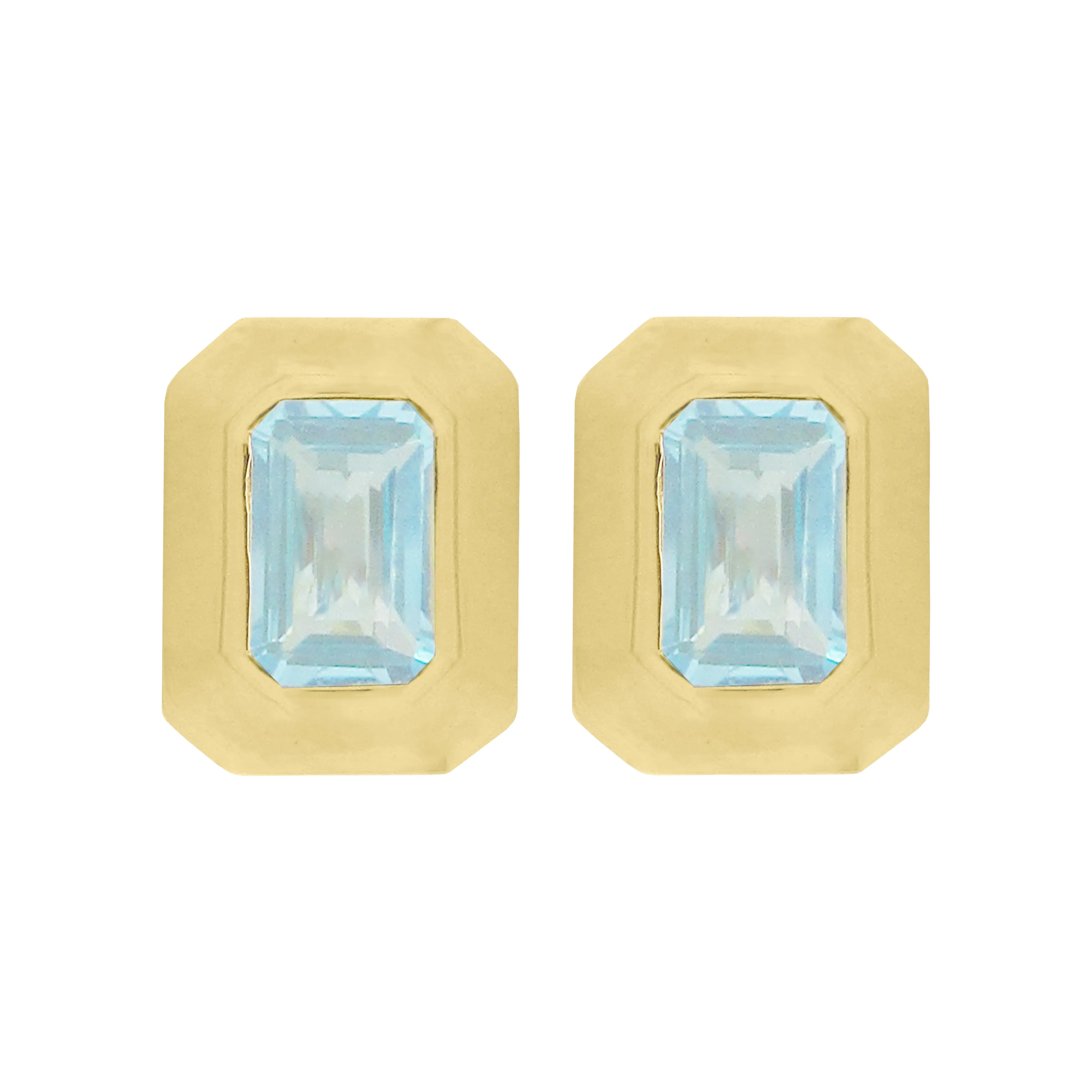 14K GOLD BLUE TOPAZ BERRI STUDS