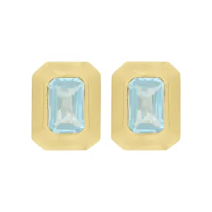 14K GOLD BLUE TOPAZ BERRI STUDS