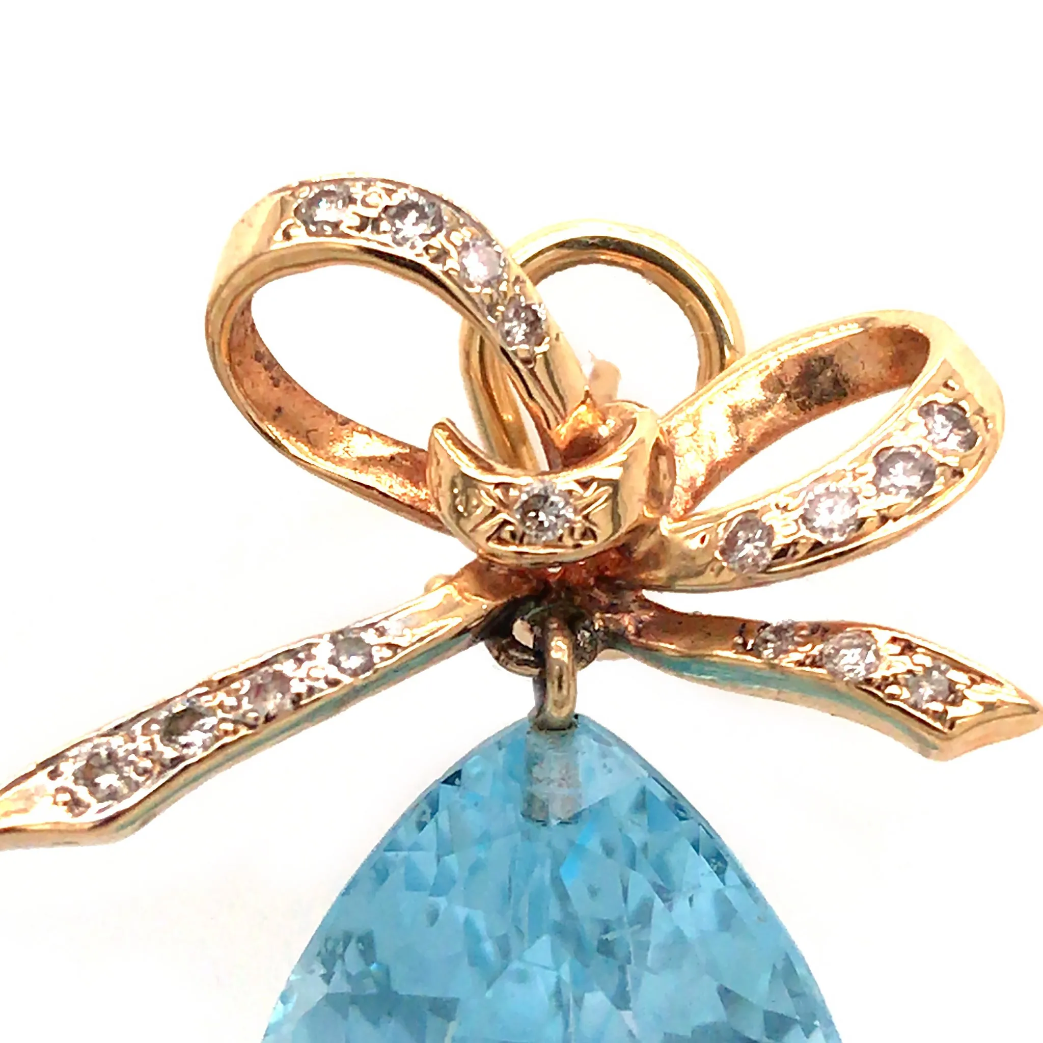 14k Gold Topaz and Diamond Earrings