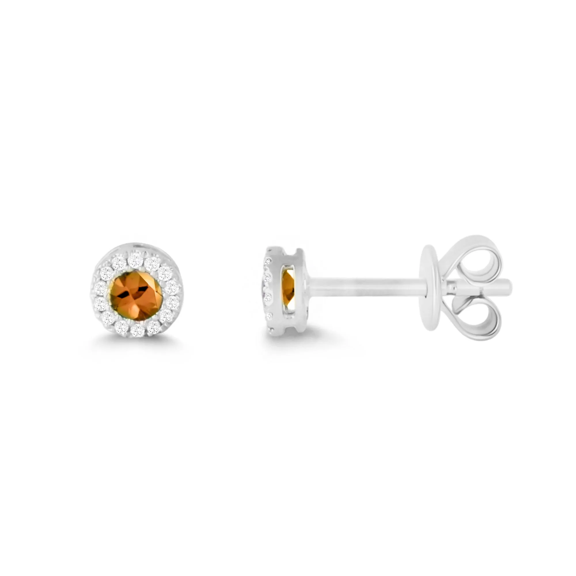 14KW 28D0.10CT,2CT0.20CT CITRINE/DIAMOND ROUND ER  (118E413988W14CT1)