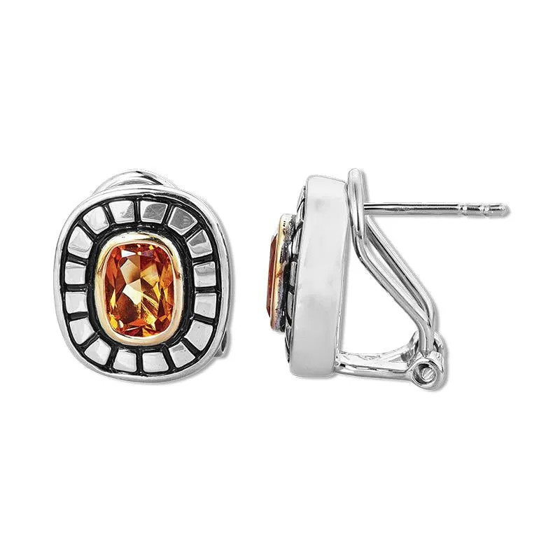 1.70ct Citrine Earrings in 14K gold And 925 Sterling Sliver (141E113905CT)