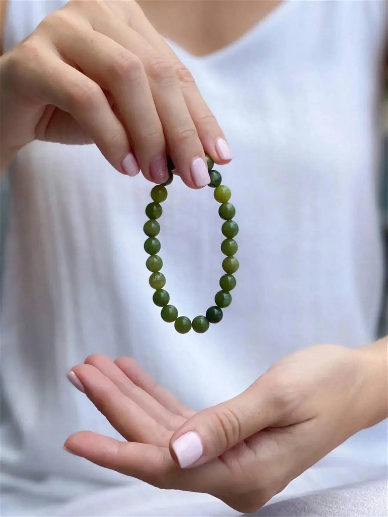 1pc Jade Fashion Beaded Bracelet Creative Jewelry Stackable Bracelet Crafted