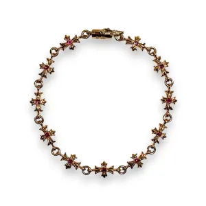 22k Gold Ruby Tiny E Bracelet