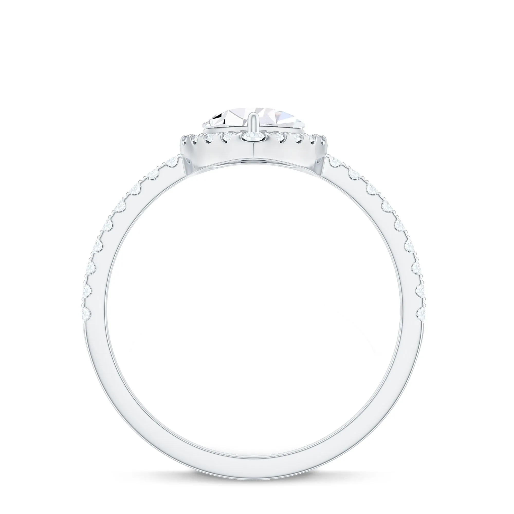 2.5 CT Pear Shaped Simulated Diamond Halo Engagement Ring in Gold
