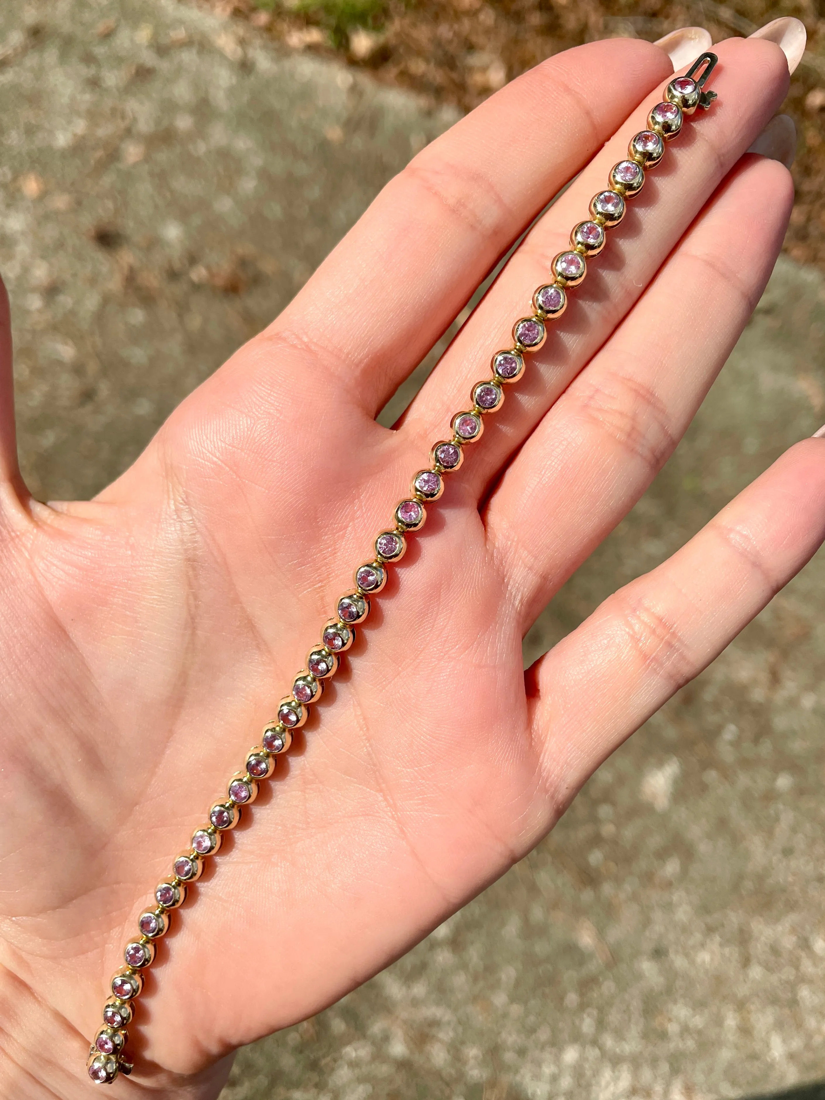 3GOG 18K Double Bubble Bracelet - Emerald, Ruby, or Sapphire - PREORDER DOWNPAYMENT