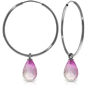 4.5 Carat 14K Solid White Gold Life In Process Pink Topaz Earrings