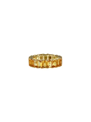 5.56ct Citrine 14K Gold Eternity Ring