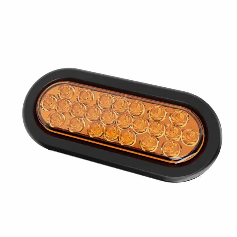 6” Oval - 24 LED Amber Trailer Tail Strobe Light