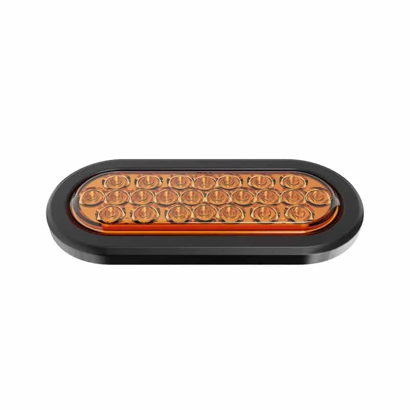 6” Oval - 24 LED Amber Trailer Tail Strobe Light