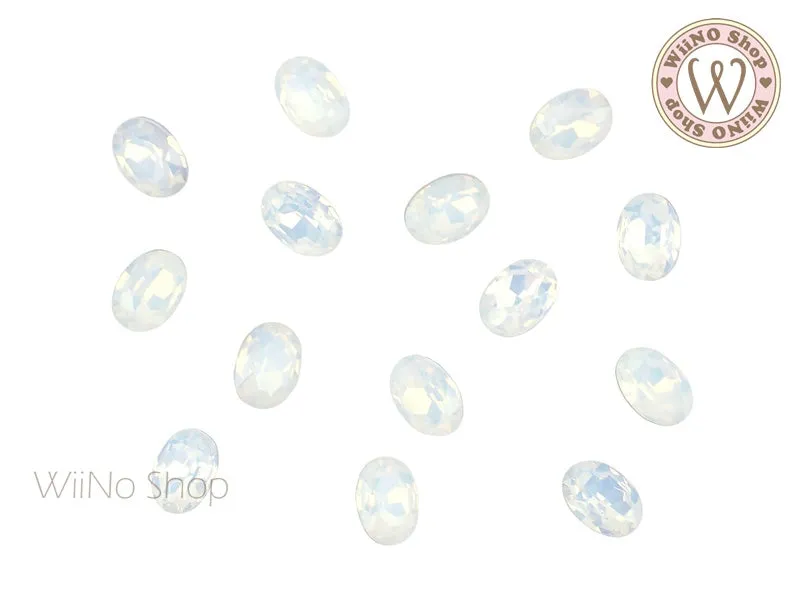 6 x 8mm Opal Oval Point Back Crystal - 5 pcs