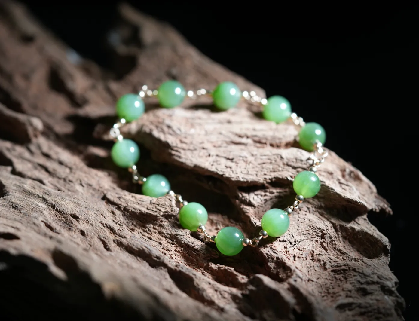 8mm Polar Jade Starry Beaded Bracelet #2466