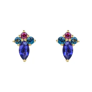 9ct Gold Topaz Rhodolite Earrings GE2483