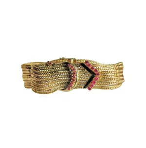 A piece of vintage 18kt yellow gold bracelet designed in buckle style