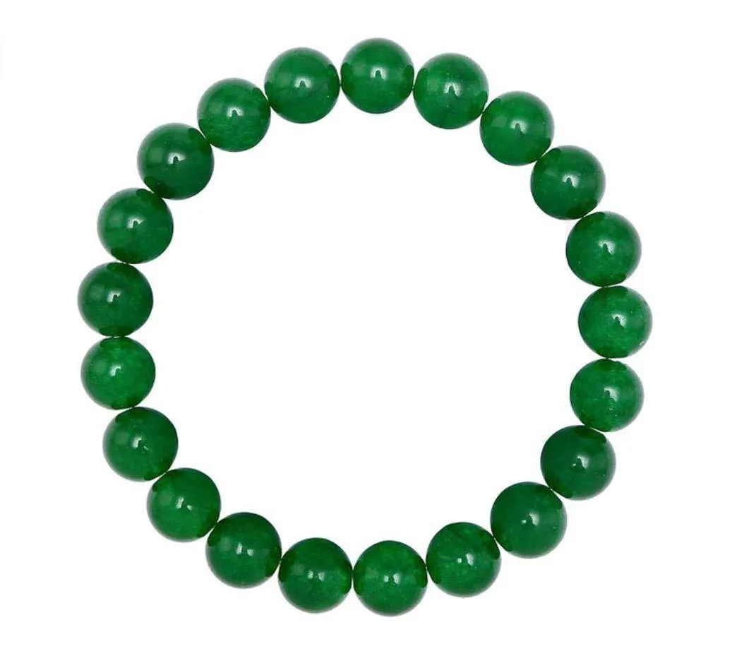 Adabele Natural Gemstone Bracelet 7" 7.5" 8" 8.5 Inch Stretch Chakra Gems Stones 8mmm (0.31") Beads Healing Crystal Quartz Jewelry Women Men Girls Birthday Gifts 7.0 Inches jade