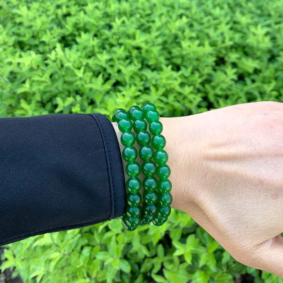 Adabele Natural Gemstone Bracelet 7" 7.5" 8" 8.5 Inch Stretch Chakra Gems Stones 8mmm (0.31") Beads Healing Crystal Quartz Jewelry Women Men Girls Birthday Gifts 7.0 Inches jade