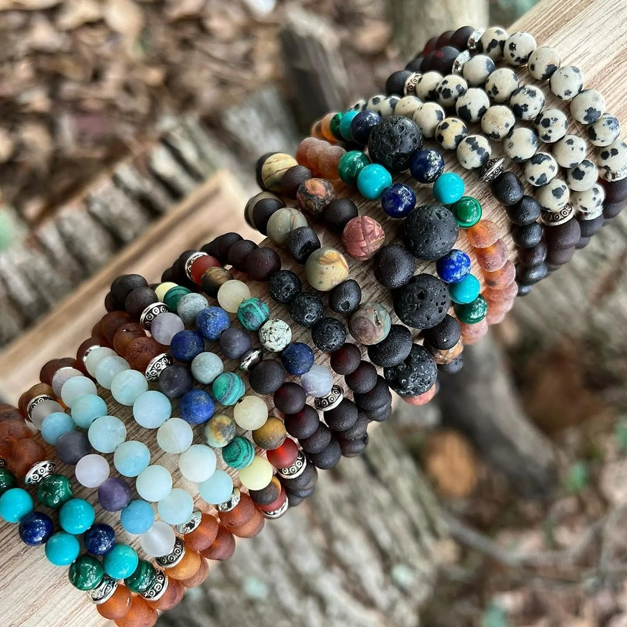 Adults | Amazonite   Raw Cognac Aromatherapy Bracelet