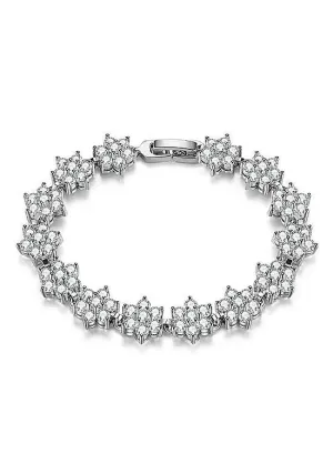 Alloy Bracelet Micro Pave AAA Zirconia Snowflake