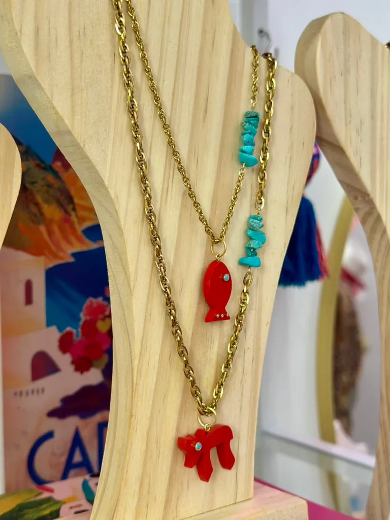 Amalfi Lucky  CHAI necklace red coral