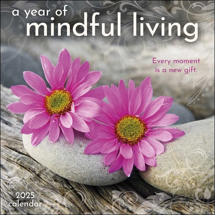 Amber Lotus A Year of Mindful Living 12x12 2025 Wall Calendar