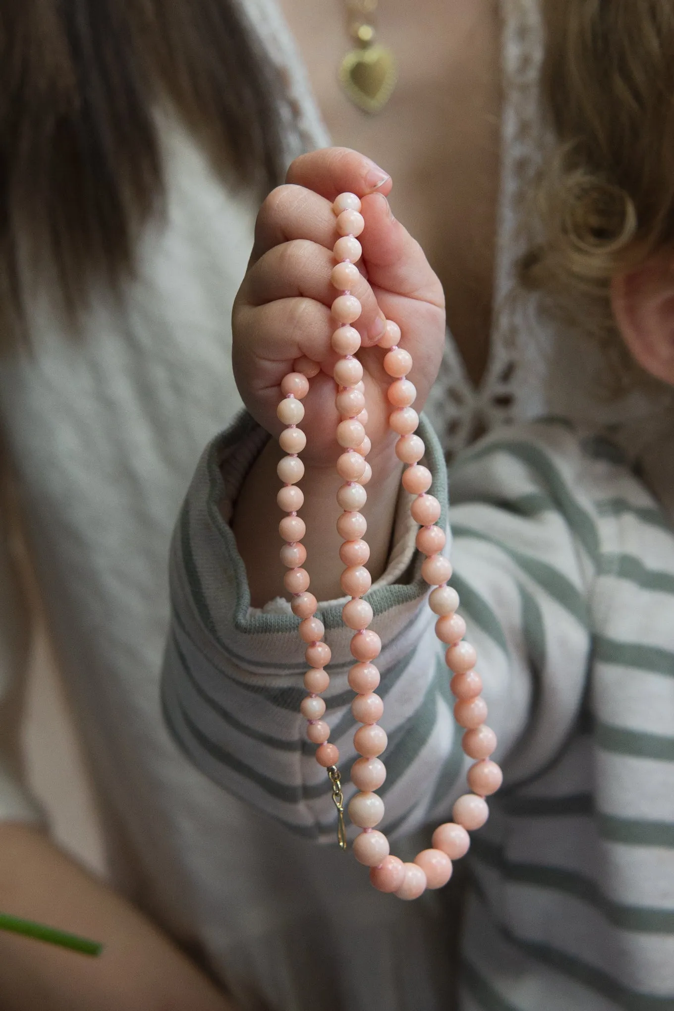 Antique Pink Coral Necklace