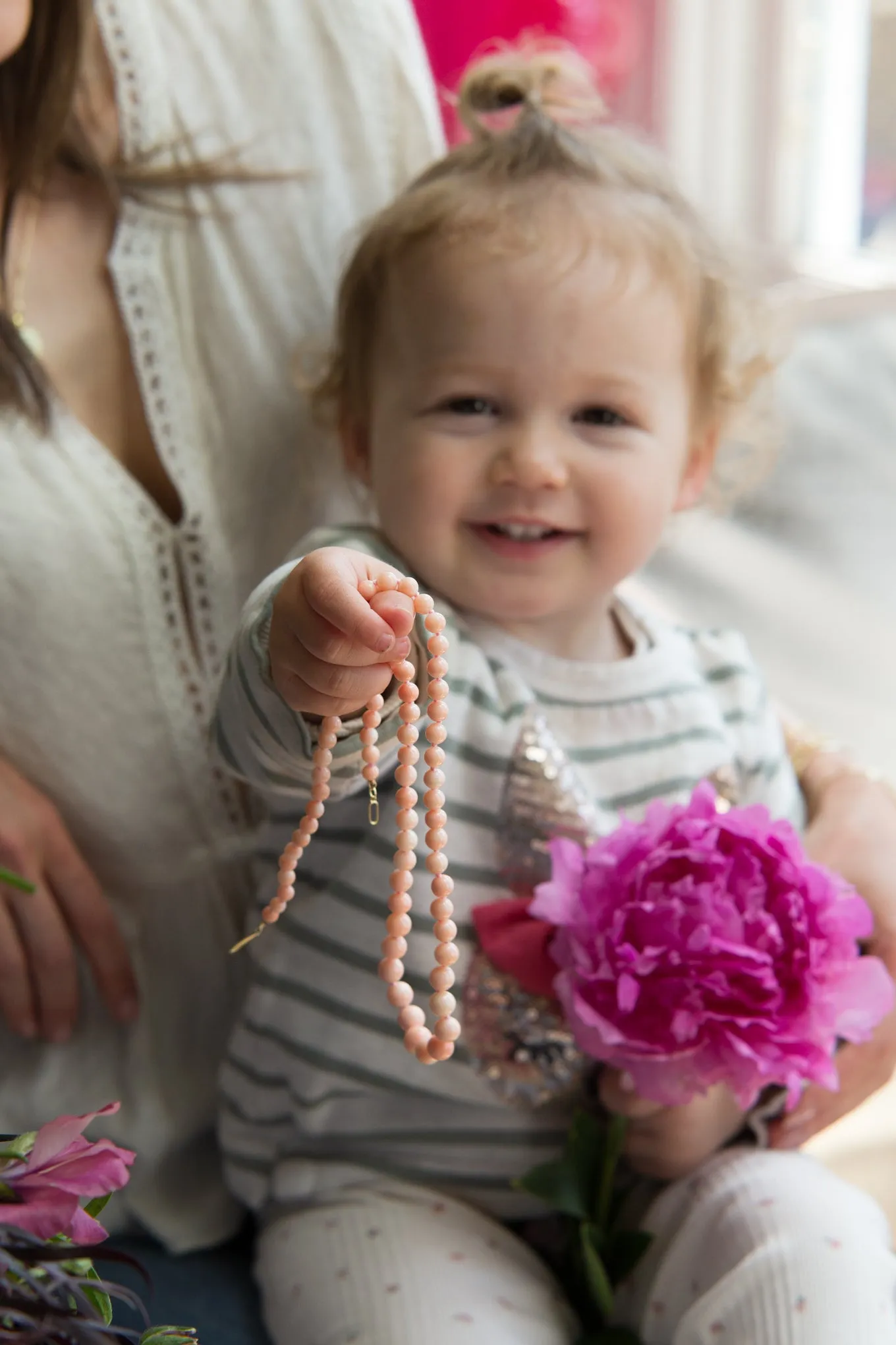 Antique Pink Coral Necklace