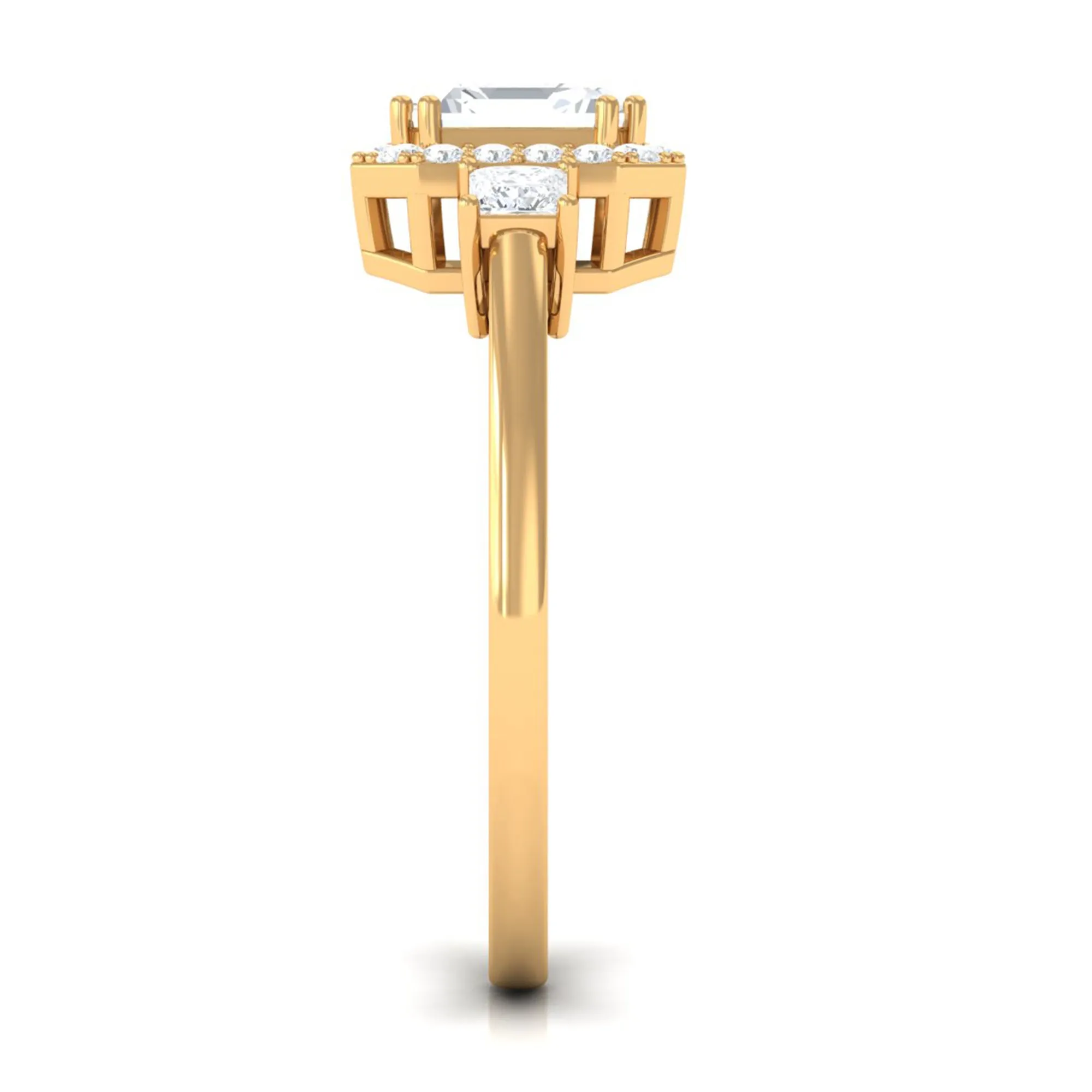 Asscher Cut Zircon Statement Engagement Ring