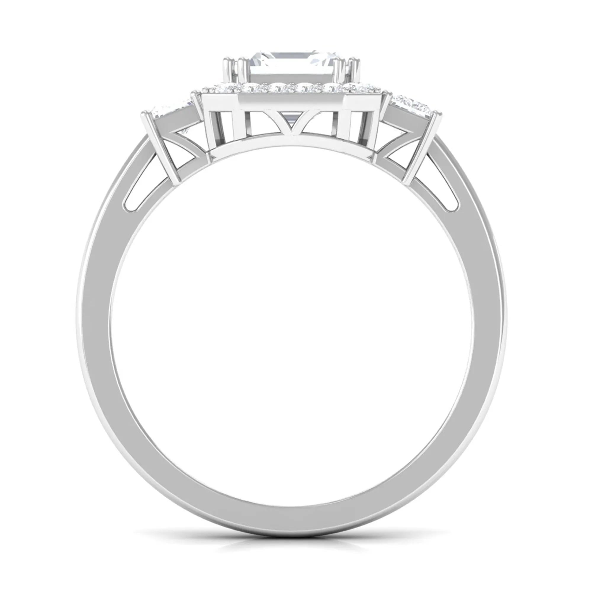 Asscher Cut Zircon Statement Engagement Ring