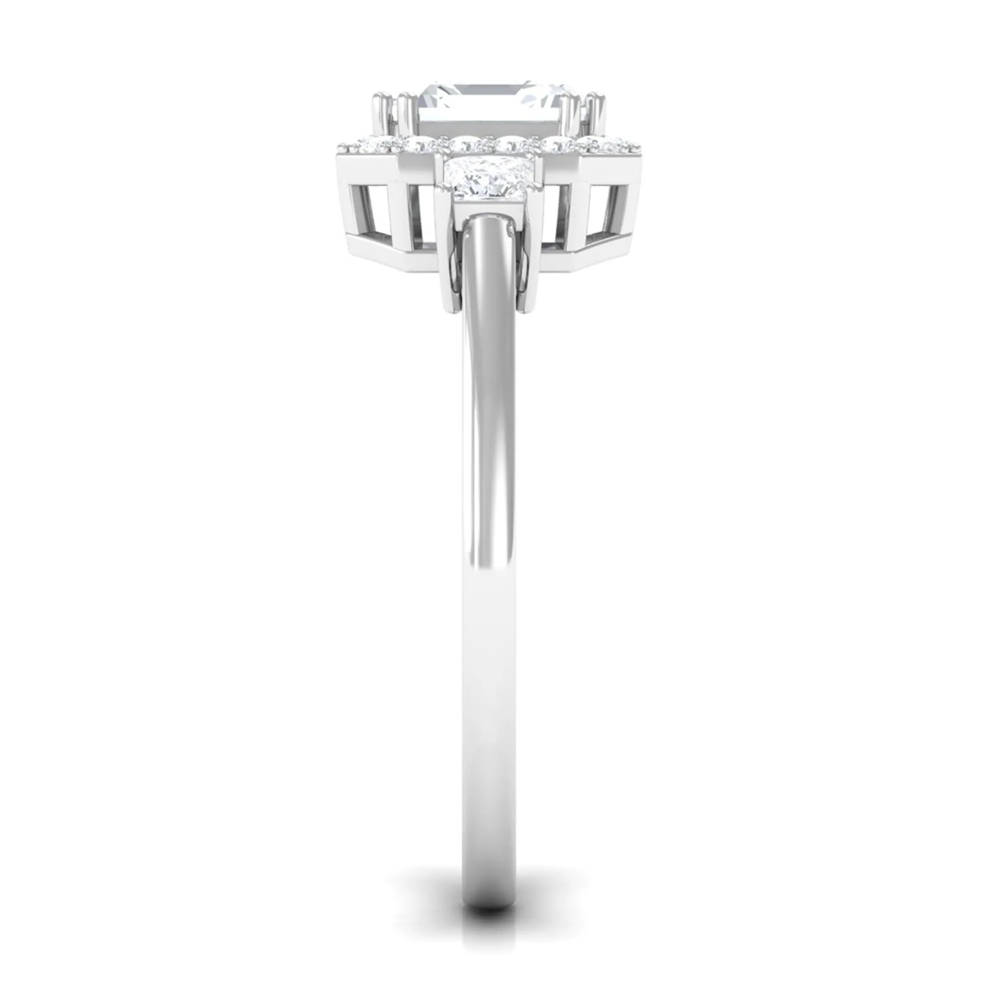 Asscher Cut Zircon Statement Engagement Ring