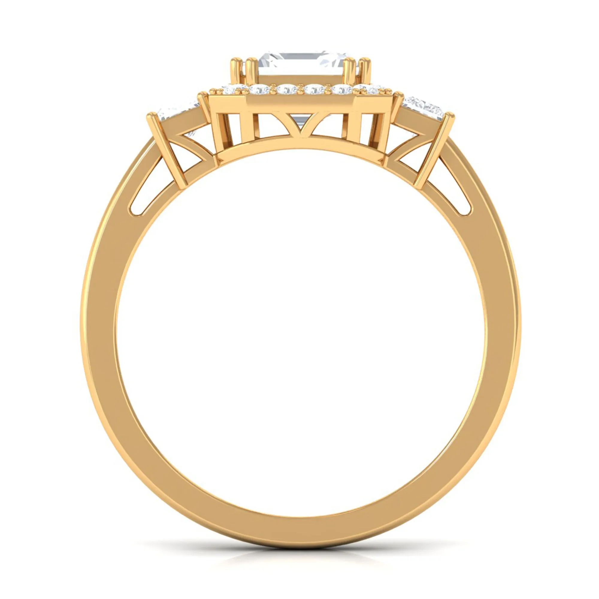 Asscher Cut Zircon Statement Engagement Ring