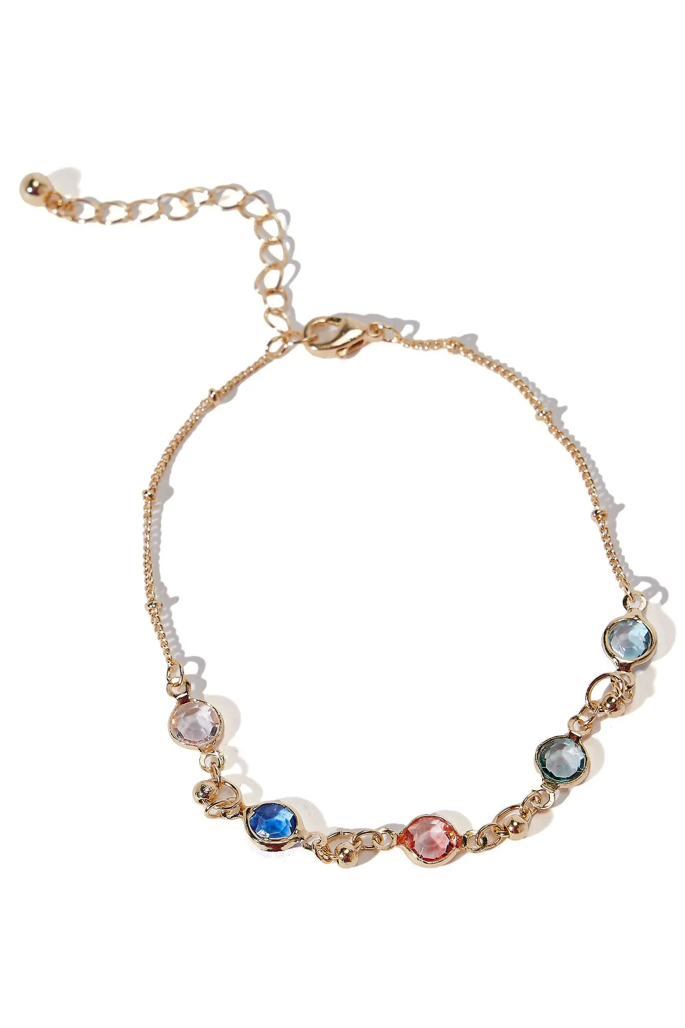 Attracted To You Anklet - Gold/Multi