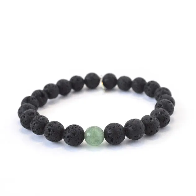August Birthstone Crystal Bracelet | 8mm Lava   Jade