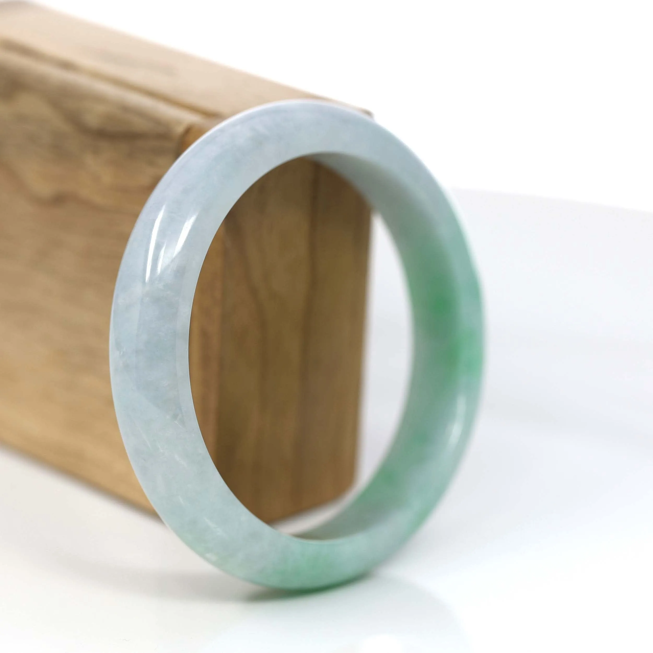 Baikalla "Classic Bangle" Genuine Jadeite Jade Apple Green Bangle Bracelet (59.04mm)#366