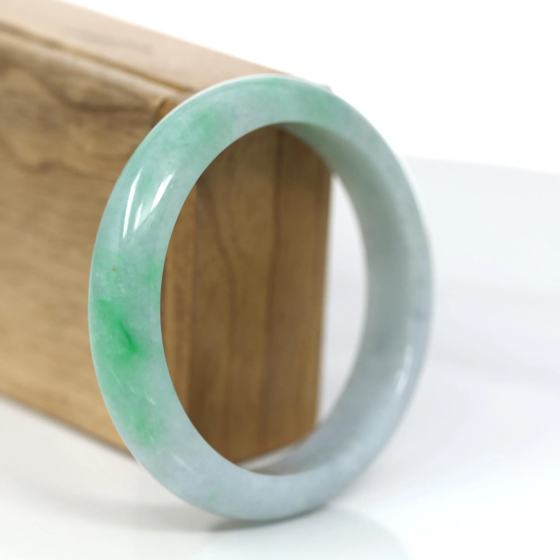 Baikalla "Classic Bangle" Genuine Jadeite Jade Apple Green Bangle Bracelet (59.04mm)#366