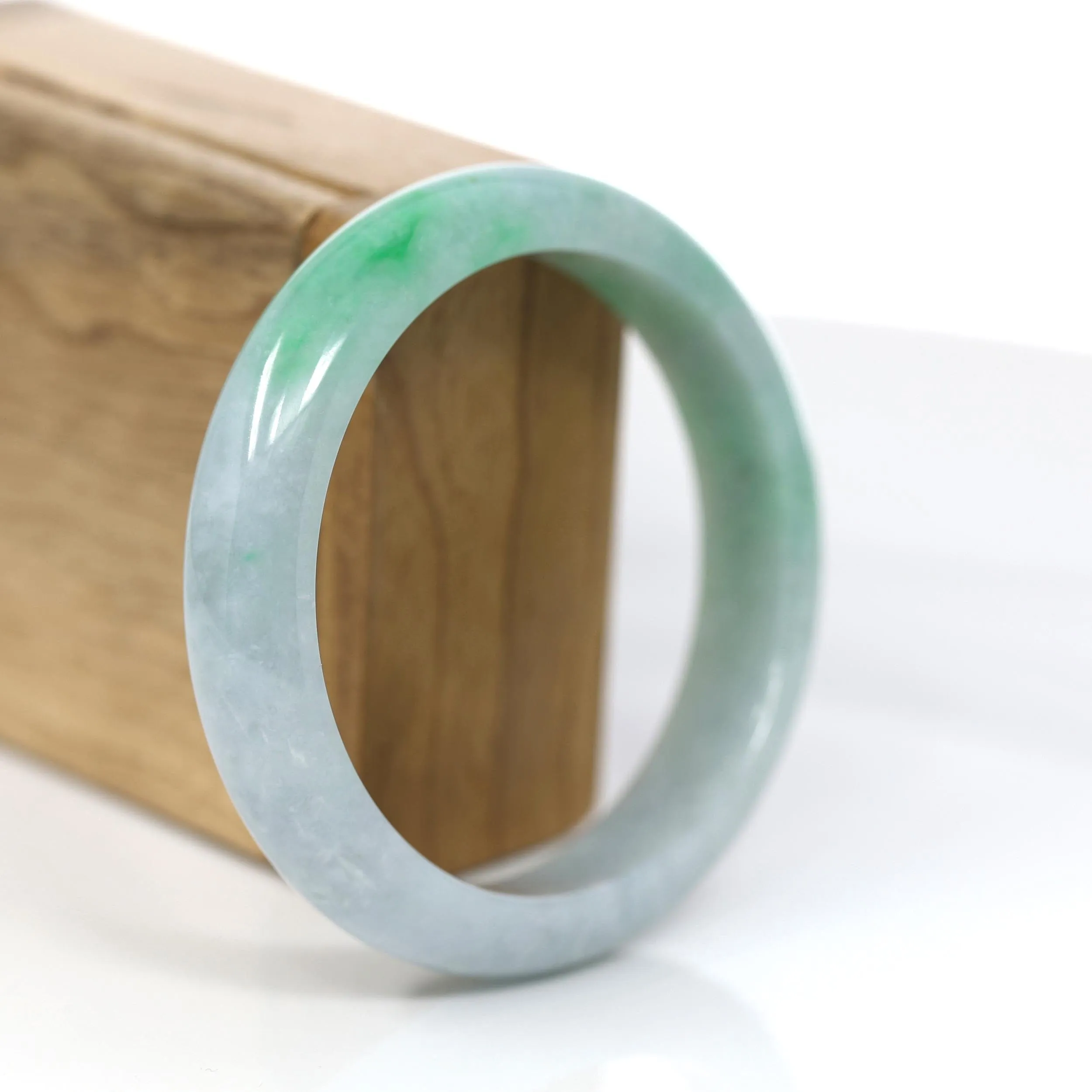 Baikalla "Classic Bangle" Genuine Jadeite Jade Apple Green Bangle Bracelet (59.04mm)#366