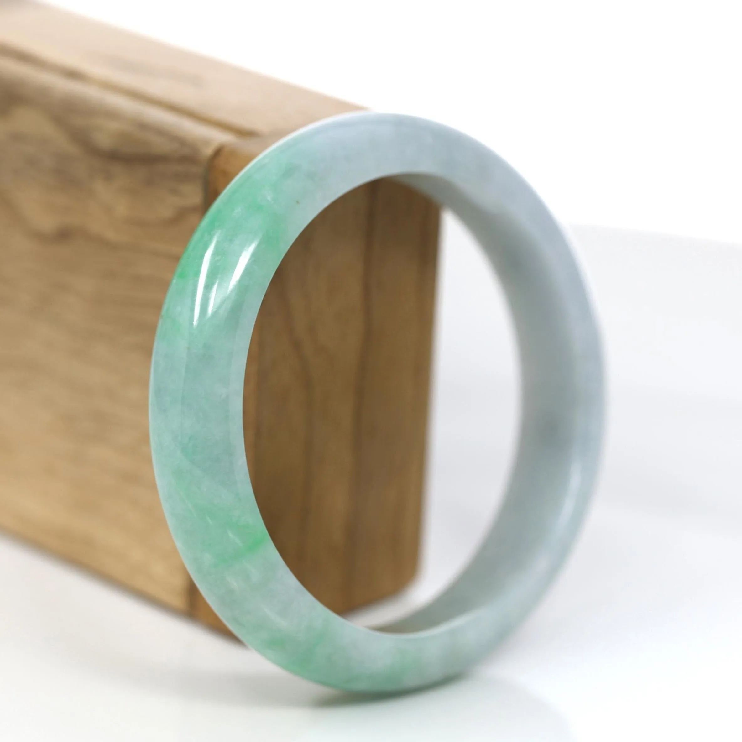 Baikalla "Classic Bangle" Genuine Jadeite Jade Apple Green Bangle Bracelet (59.04mm)#366