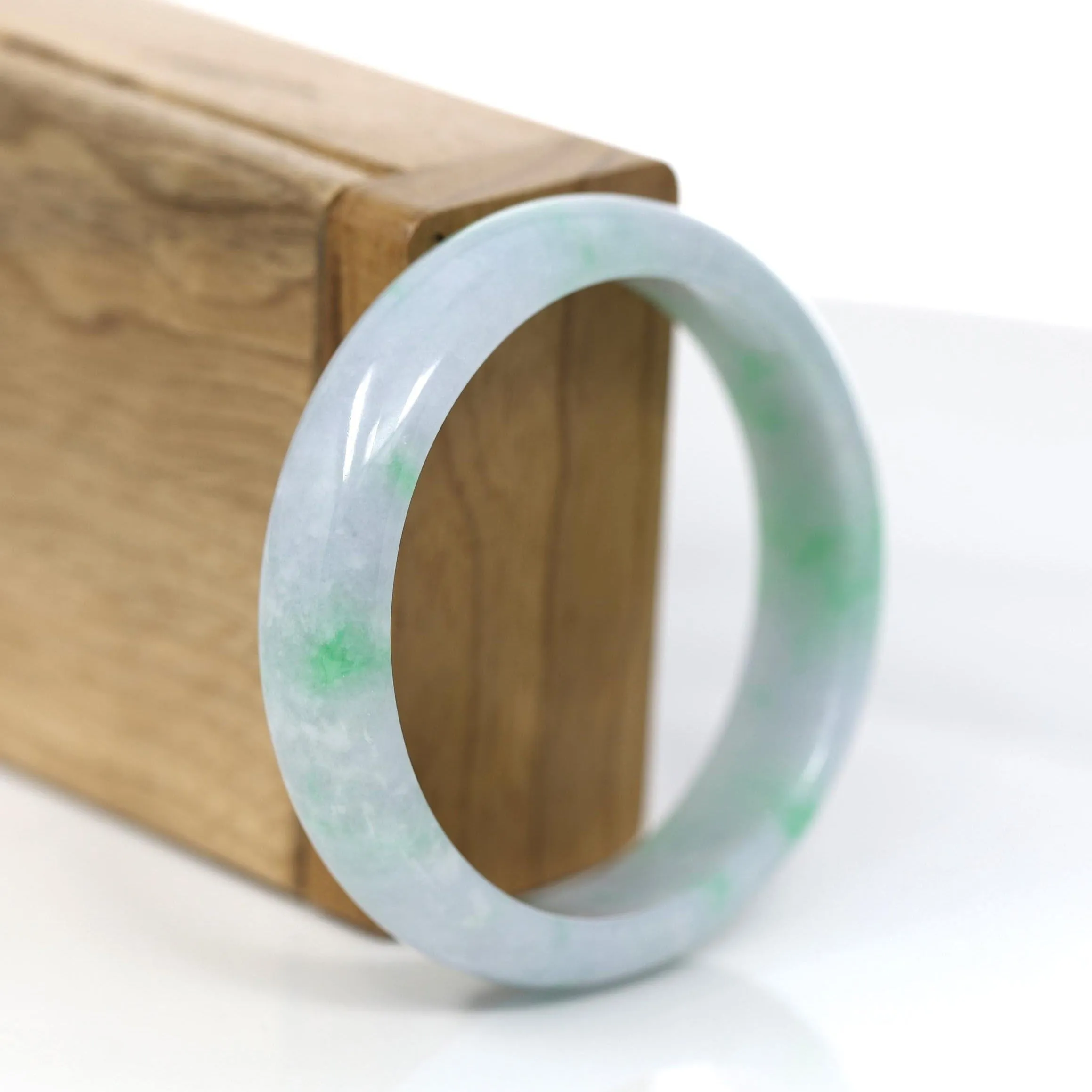 Baikalla™ "Classic Bangle" Genuine Jadeite Jade Green Bangle Bracelet (55.48mm)#930