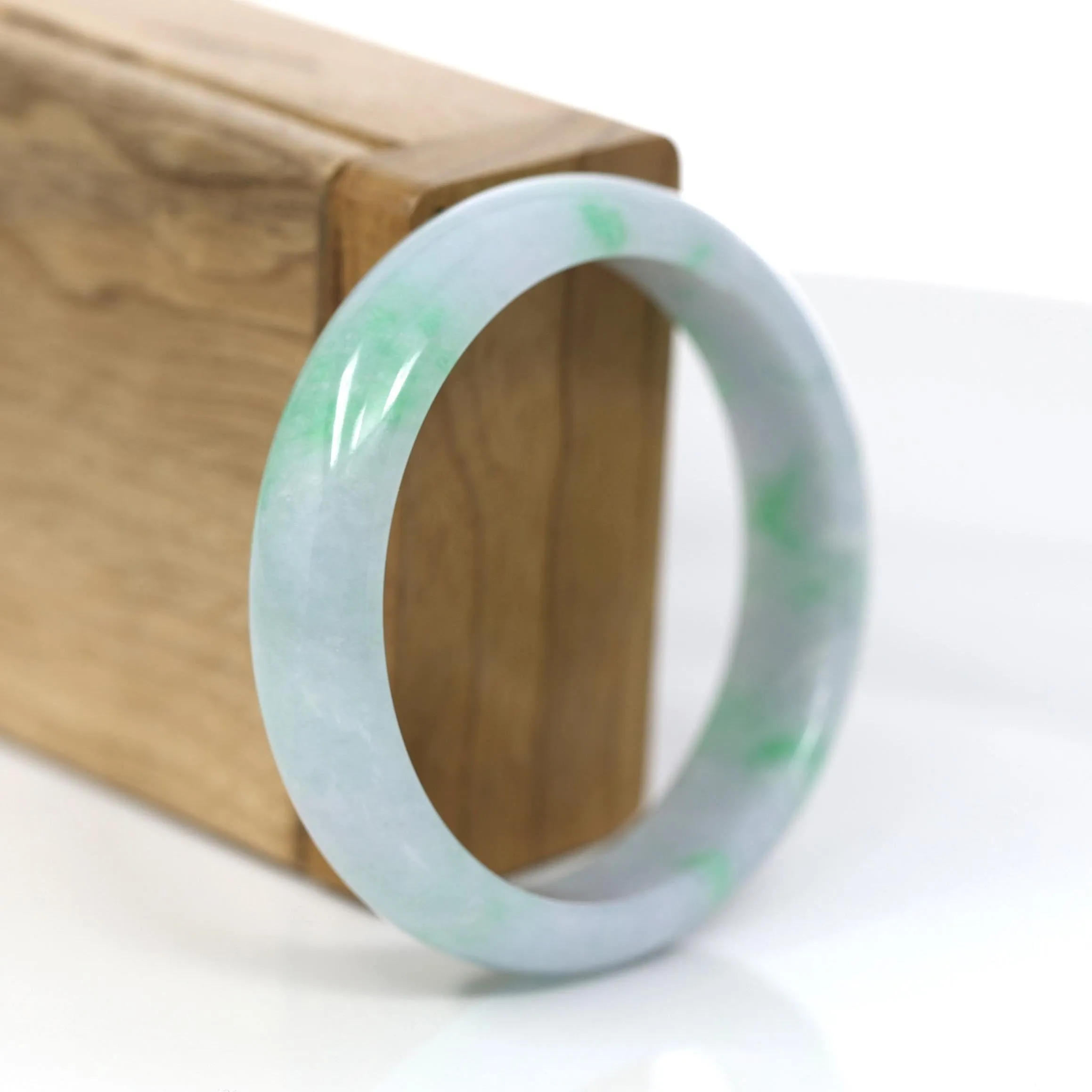 Baikalla™ "Classic Bangle" Genuine Jadeite Jade Green Bangle Bracelet (55.48mm)#930