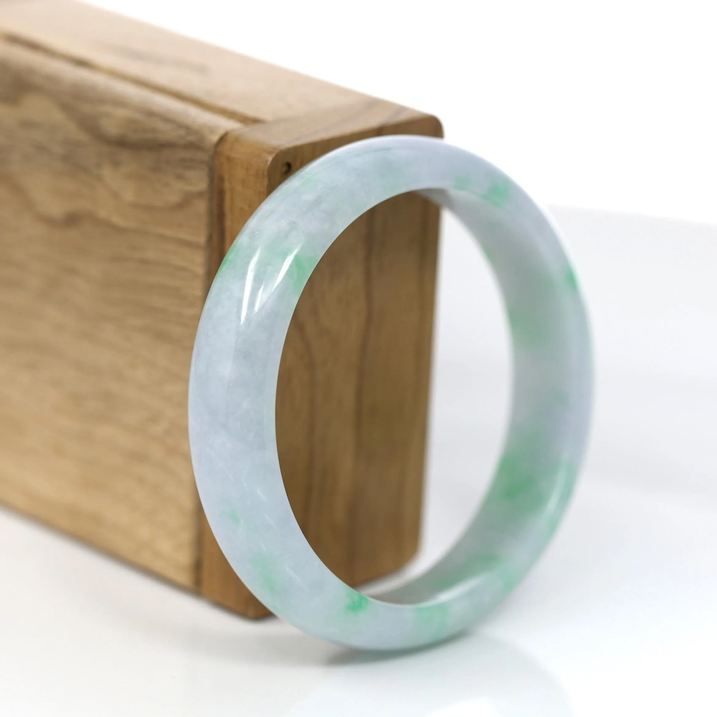 Baikalla™ "Classic Bangle" Genuine Jadeite Jade Green Bangle Bracelet (55.48mm)#930